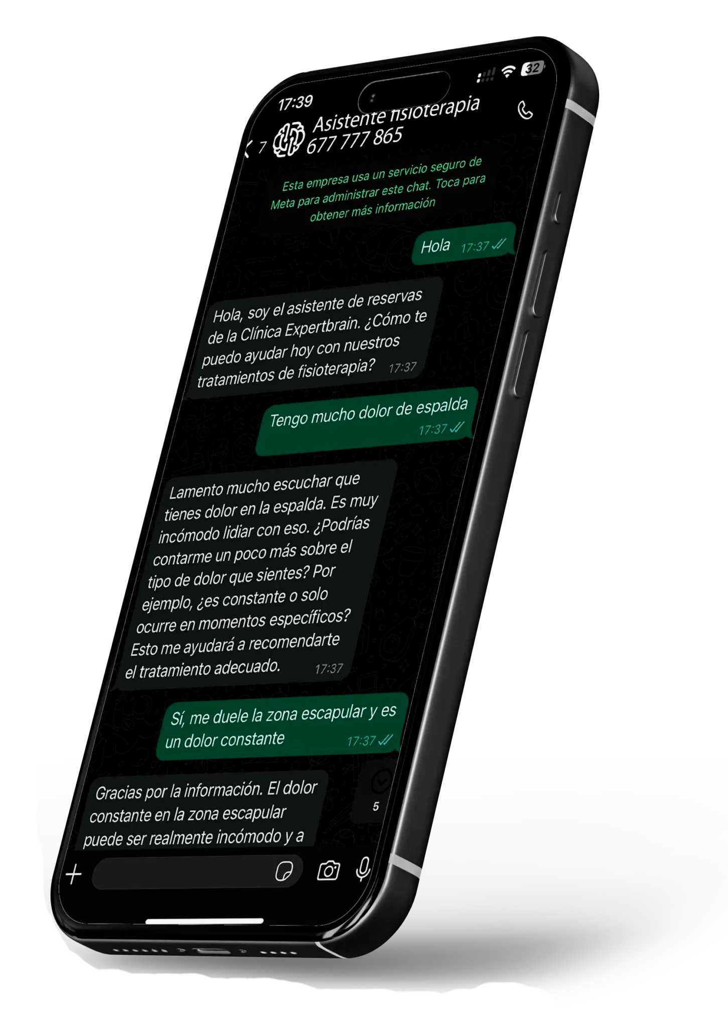 Vista WhatsApp asistente IA